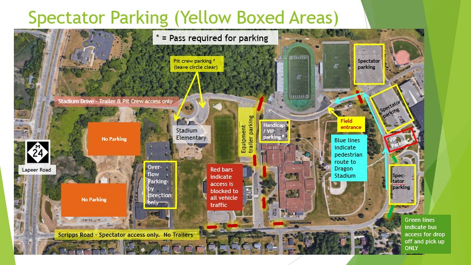 Lake Orion Contest Spectator Parking